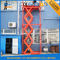 Ascenseur hydraulique stationnaire de ciseaux de cargaison d'ascenseur de ciseaux d'entrepôt ou de maison, bleu orange