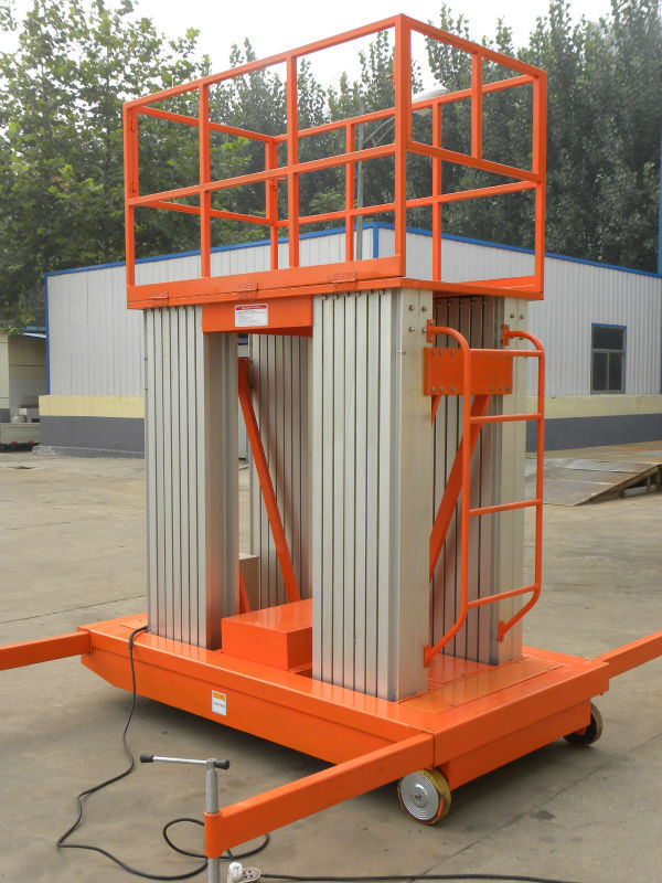 le double l'ascenseur d'alliage d'aluminium de mât/wast vertical aérien de plate-forme de travail double